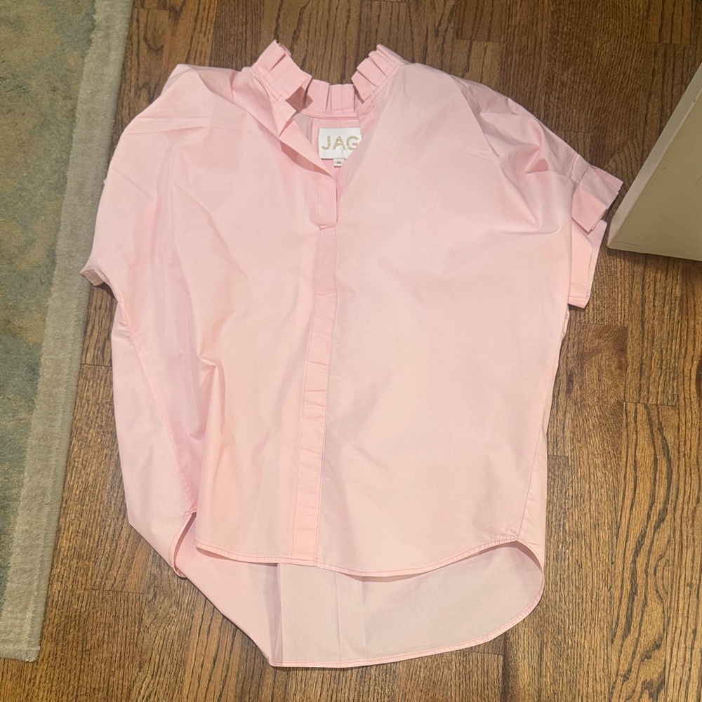 Jag Jeans Light Pink Blouse with Ruffled Collar